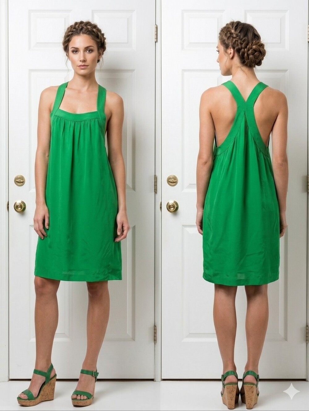 THEORY REY  RACER BACK KNEE HIGH SHARMROCK PENDANT DRESS SIZE 10‎
